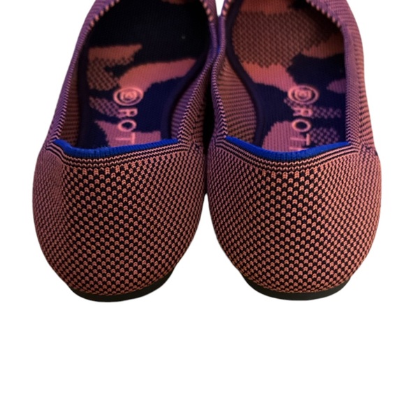 Rothy’s The Point Rose Pink Blue Ballet Flat Shoes Size 7.5 Great Condition - Picture 4 of 9